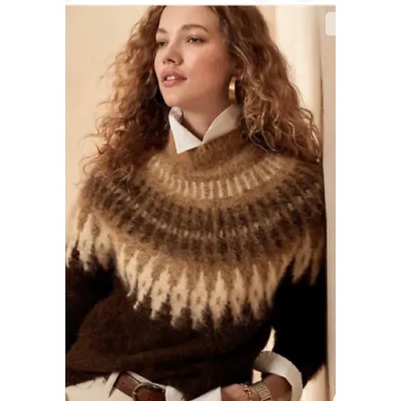 Banana Republic Sweaters - NWT Banana Republic Fairisle Sweater Burnt Amber. Large. Mock Turtleneck